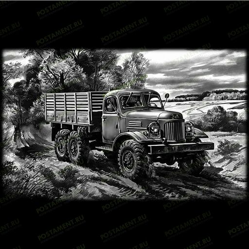 Изображение на памятник водителю грузовика.