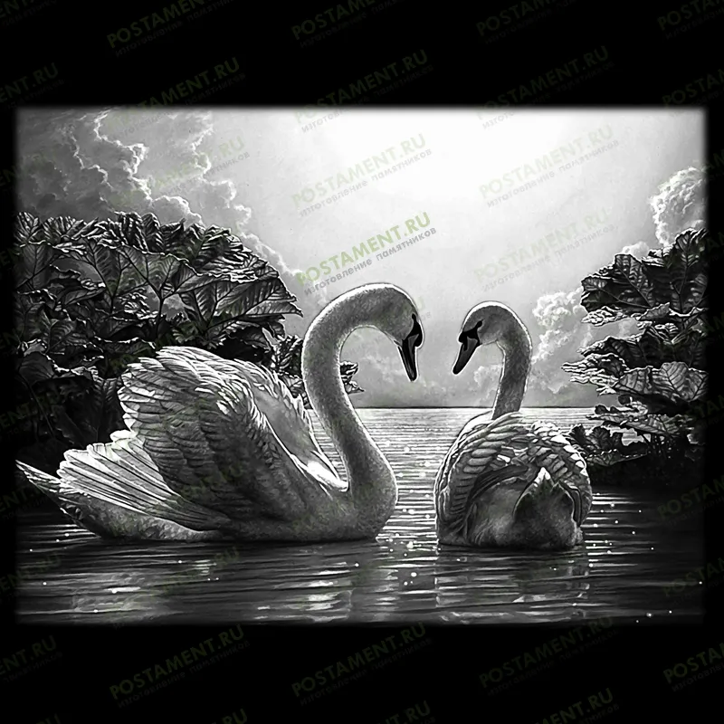 оформление на памятник два лебедя 91154