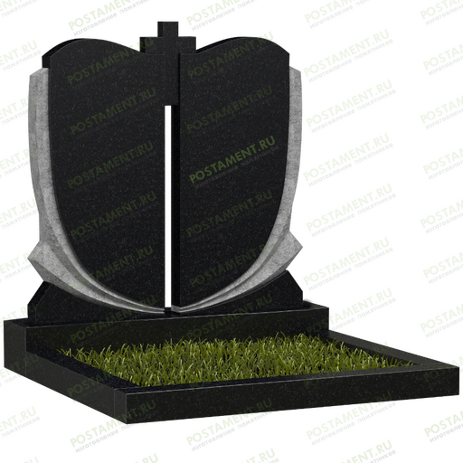 2 фигурные стелы на могилу с крестом