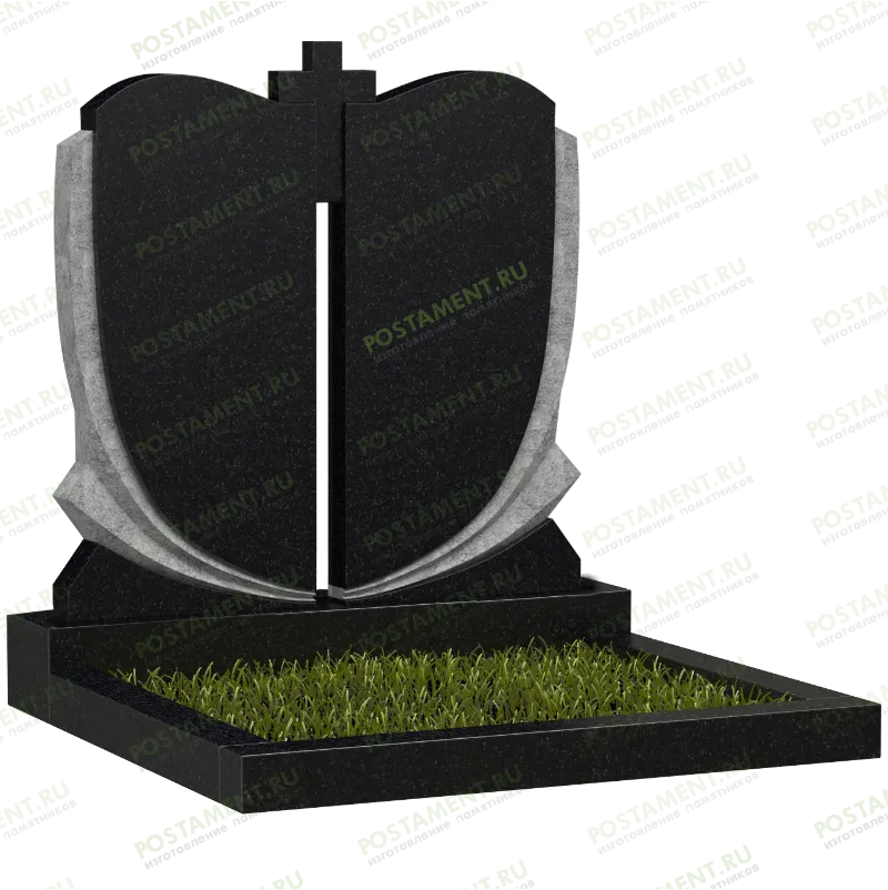 2 фигурные стелы на могилу с крестом