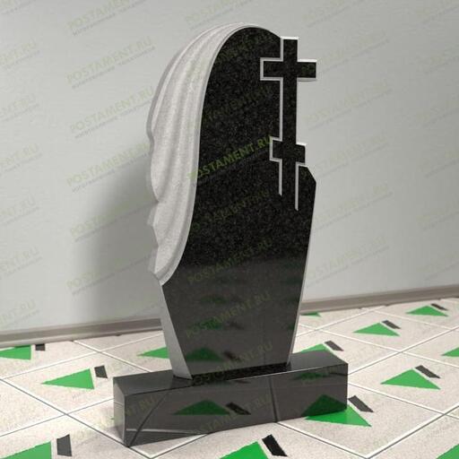 Памятник с тканью и крестом