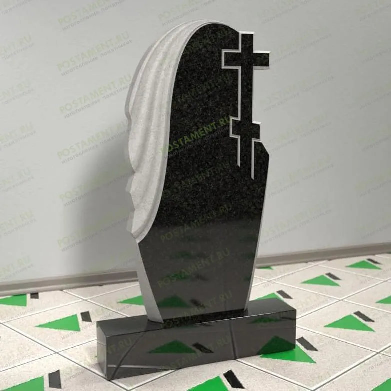 Памятник с тканью и крестом