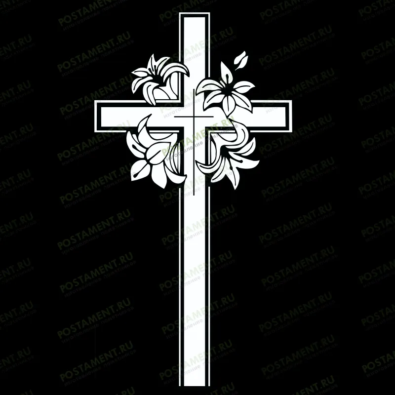 Крест с лилиями на памятник 93057