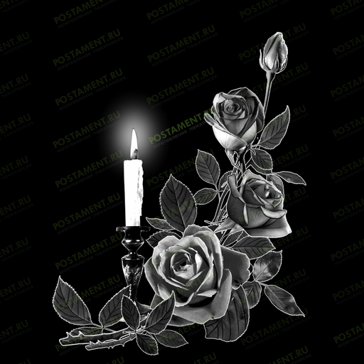 уголок на памятник со свечой гравировка 92035