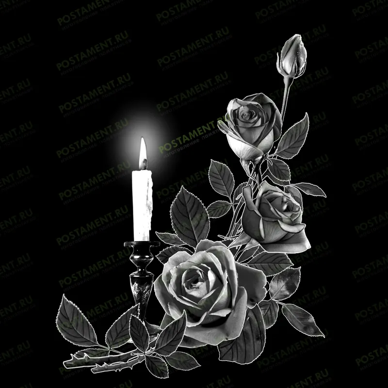 уголок на памятник со свечой гравировка 92035