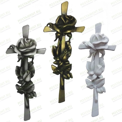 крест с розой на памятник акриловый 82213