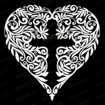 Крест с узором сердца 93032