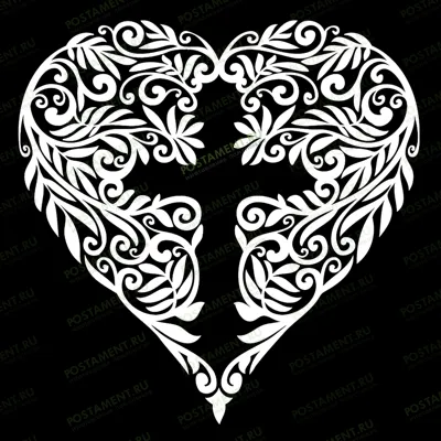 Крест с узором сердца на памятник 93032