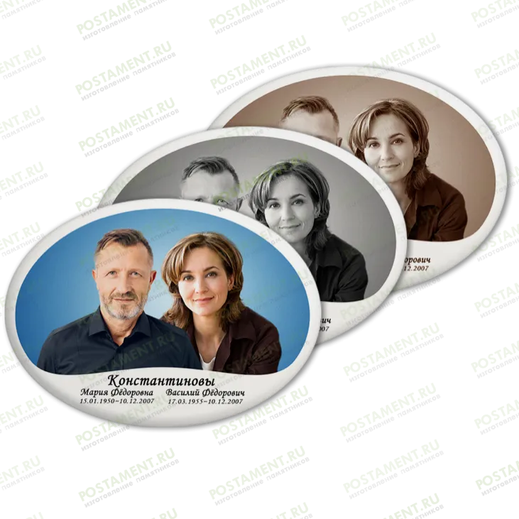 Фотокерамика семейная овальная на памятник 91824