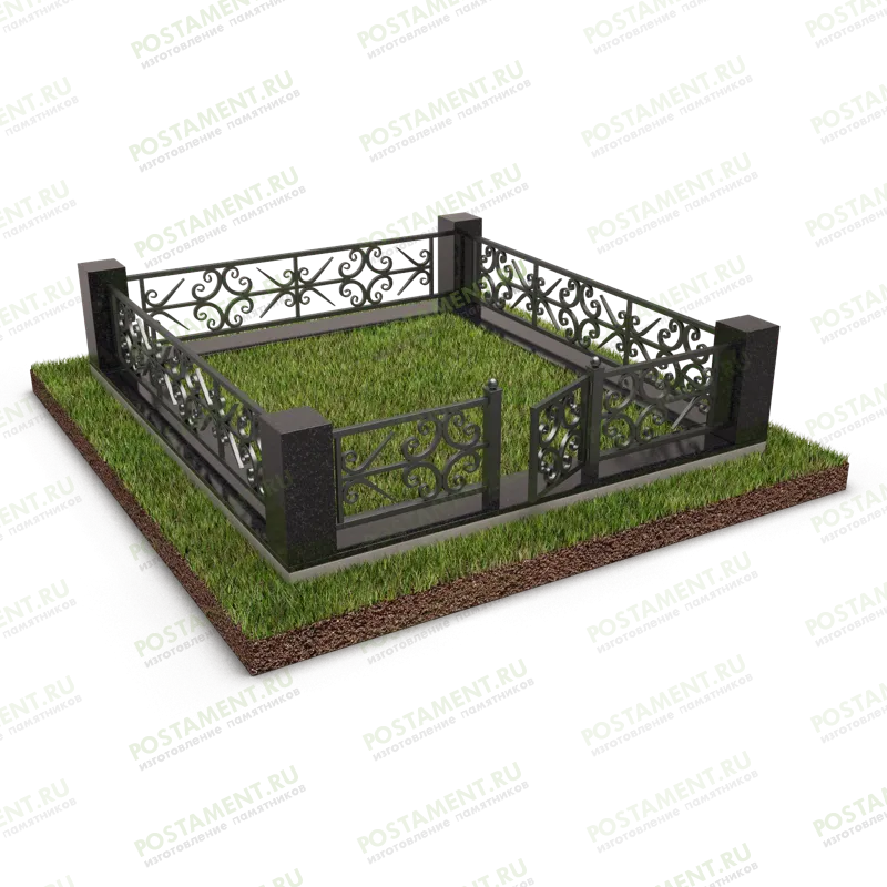 Гранитная ограда на могилу 22166