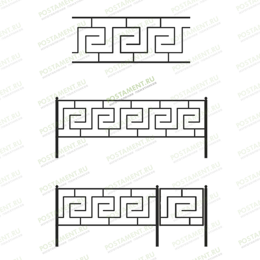 Сварная ограда с геометрическим узором 30012