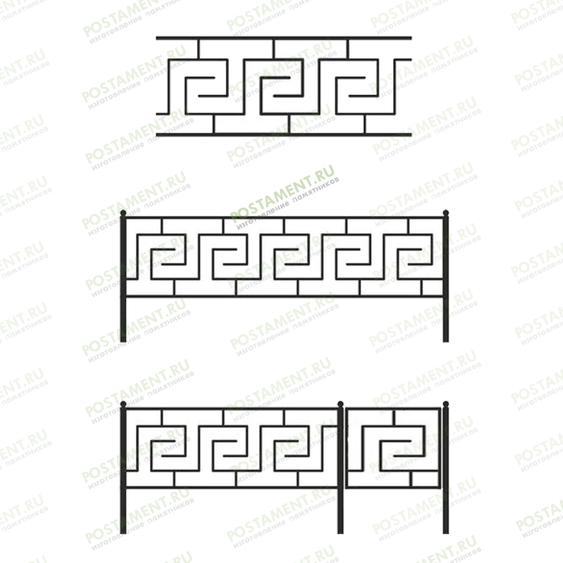 Сварная ограда с геометрическим узором 30012