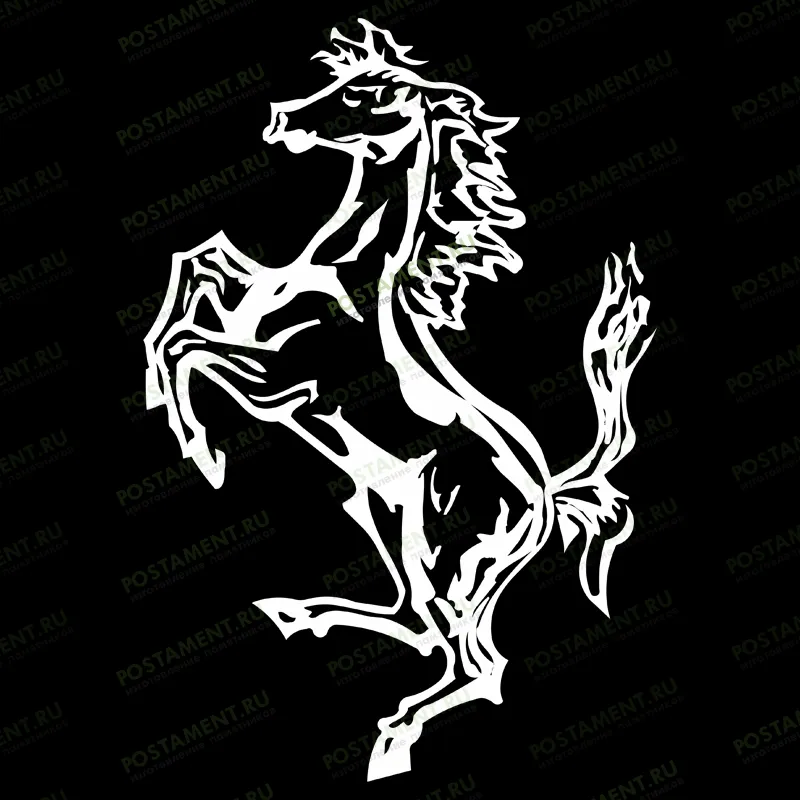 гравировка коня на памятник 91136