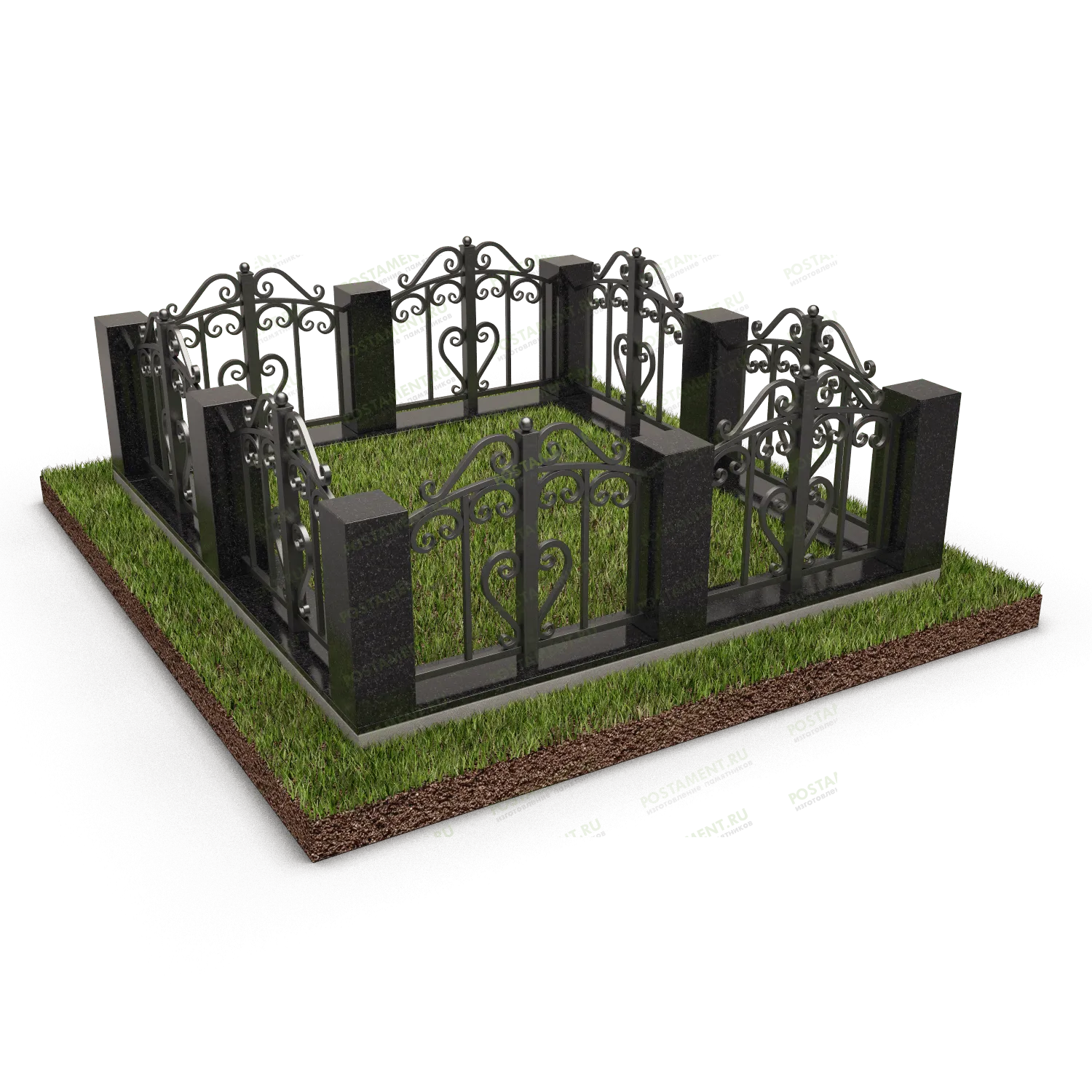 Гранитная ограда на могилу 22167