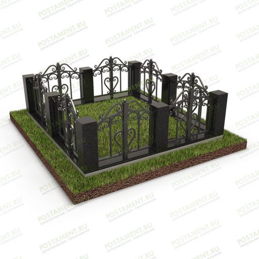 Гранитная ограда на могилу 22167