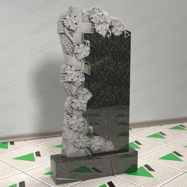 Памятник с виноградом и крестом