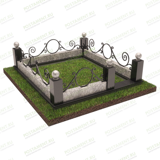 Цоколь из камня и металла 22132