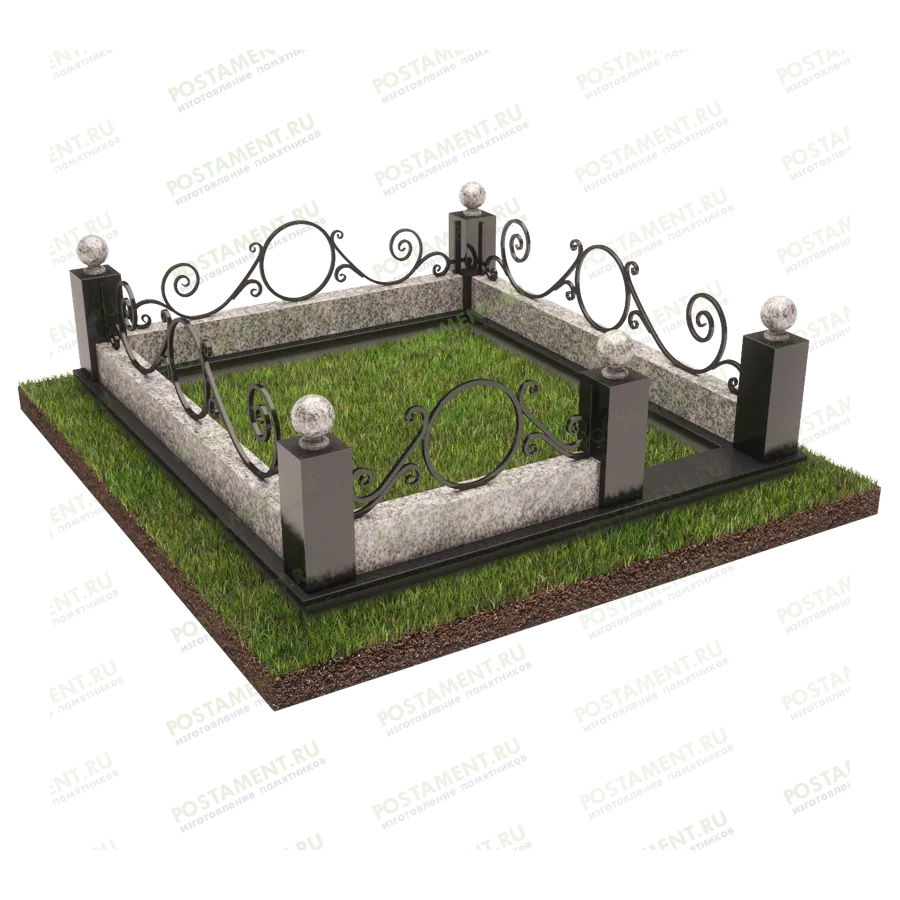 Цоколь из камня и металла 22132