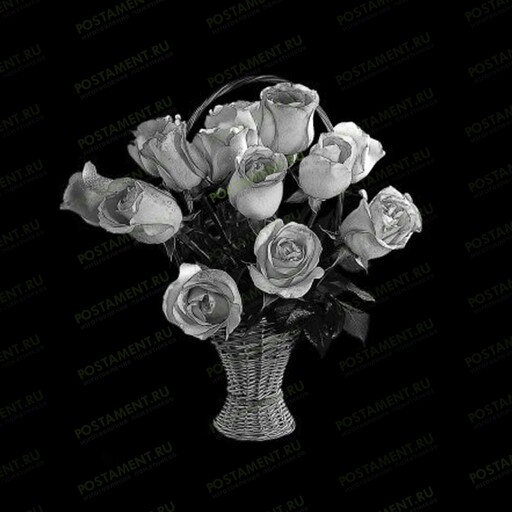 Корзина с розами на памятник 91074