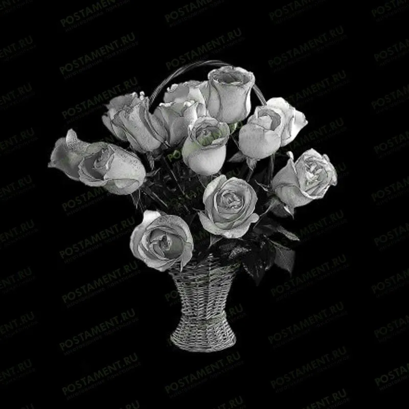 Корзина с розами на памятник 91074