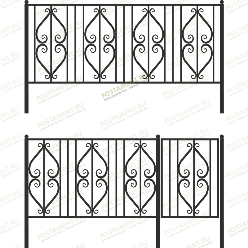Высокое ограждение надгробное 33021