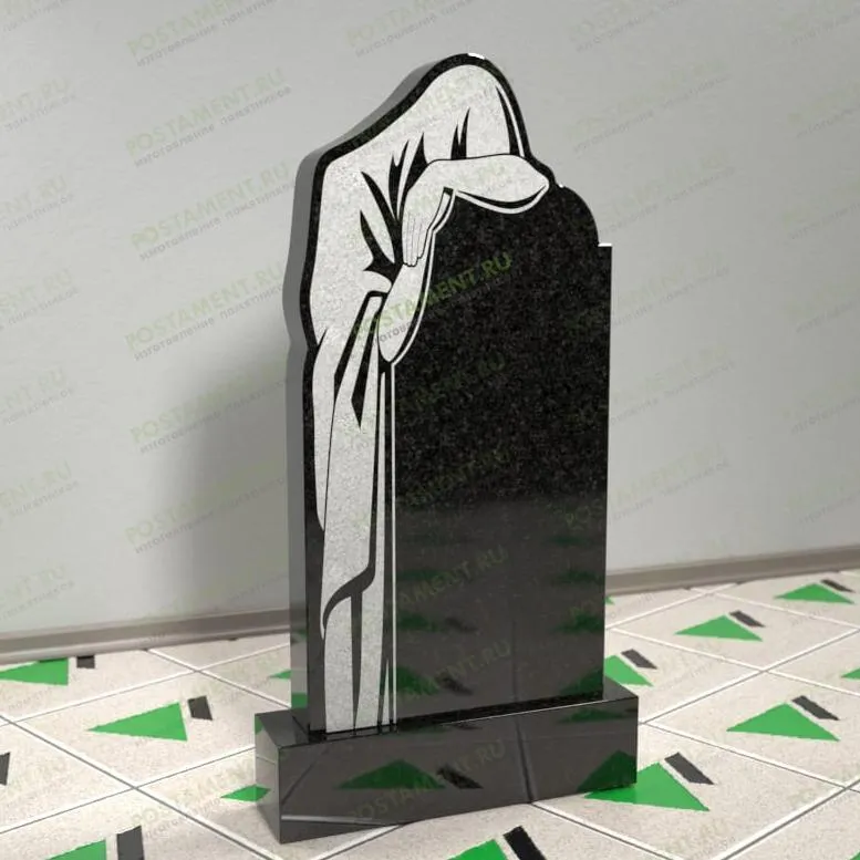 Памятник со скорбящей из гранита 11204