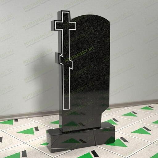 Православное надгробие с крестом сбоку