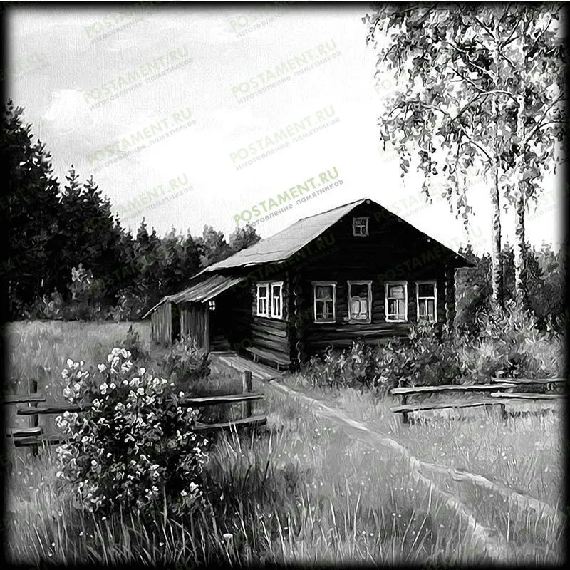 Пейзаж для гравировки домик 99013