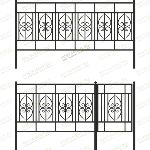 Высокое ограждение на могилу 33017