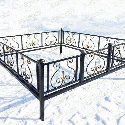 Кованая ограда на кладбище 34009