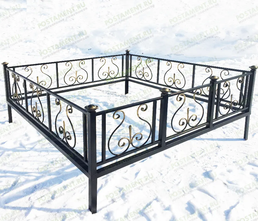 Кованая ограда на кладбище 34009