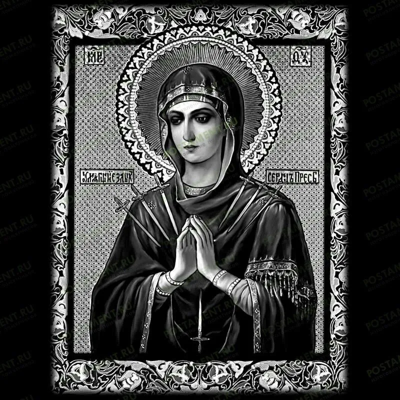 Икона Богородицы Умягчение злых сердец на памятник 98028