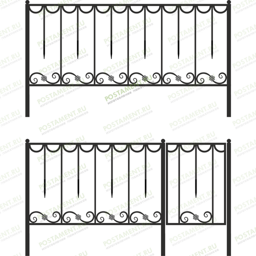 Высокое ограждение сварное на могилу 33024