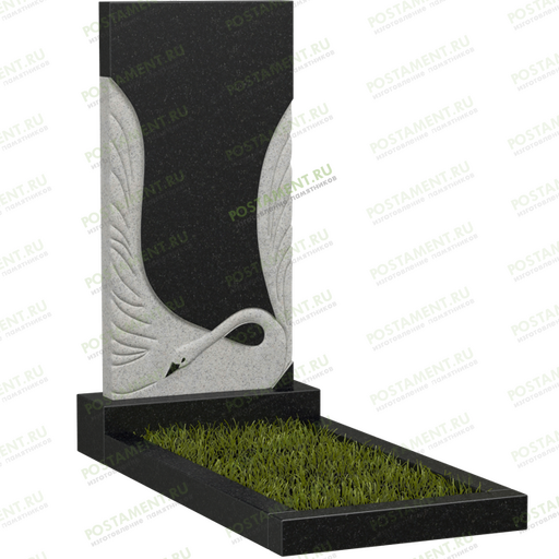 Памятник с лебедем резной на могилу