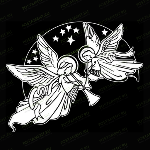 Трубящие ангелы для гравировки на памятник