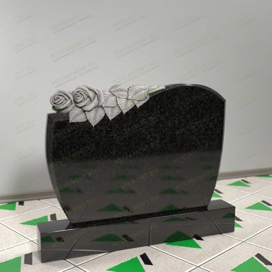 Горизонтальный памятник с розами на могилу 17630