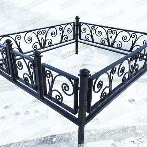 Кованая оградка на кладбище 34024