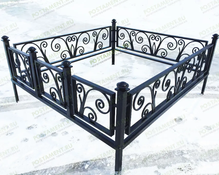 Кованая оградка на кладбище 34024