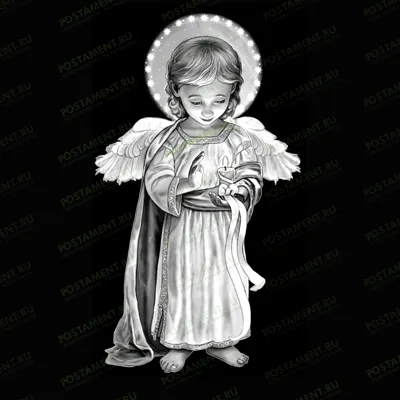 Маленький ангел с нимбом на памятник