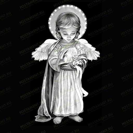 Маленький ангел с нимбом на памятник