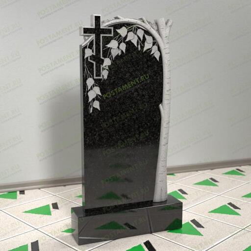 Березка с крестом на могилу из гранита