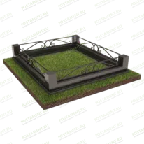 Цоколь на могилу с оградкой 22107