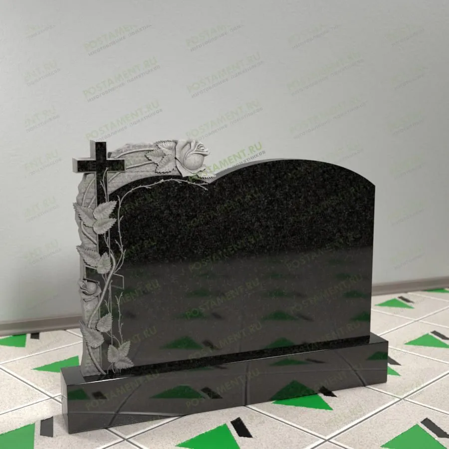 Памятник с розами и крестом 17711