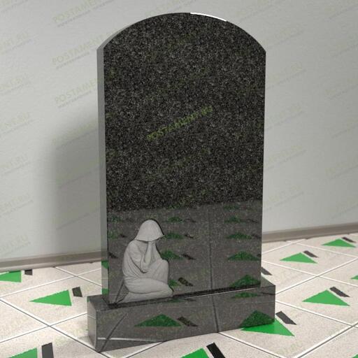 Памятник барельефом скорбящая на могилу