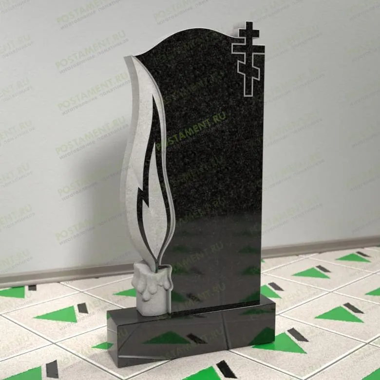 Памятник со свечой и крестом 11340