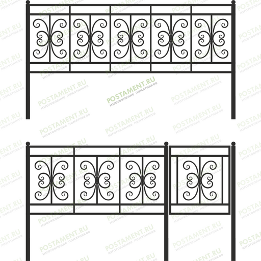 Высокая ограда металлическая 33006