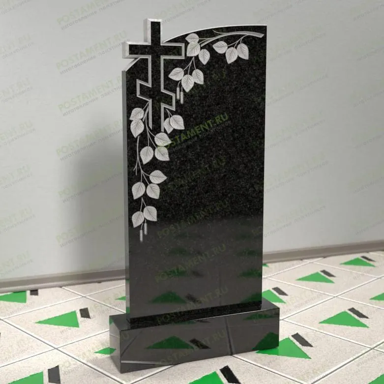 Памятник с березовой веткой из гранита