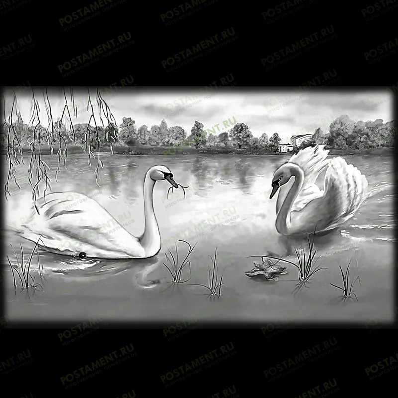 лебеди оформление на памятник 91150