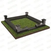 Гранитная ограда на могилу 22307