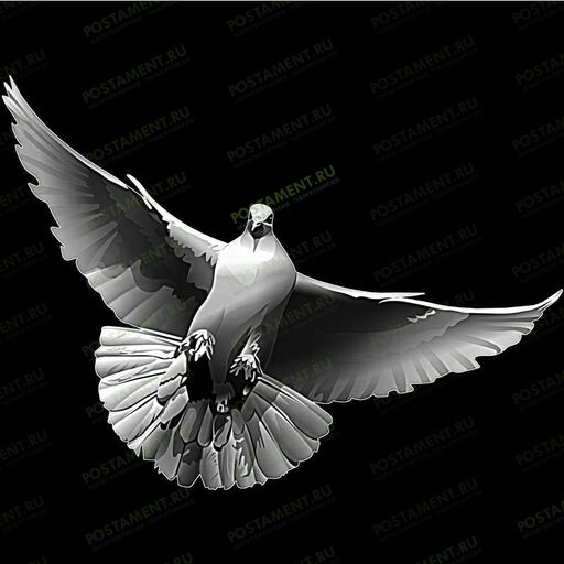 Парящий голубь гравировка на гранитном памятнике 91114